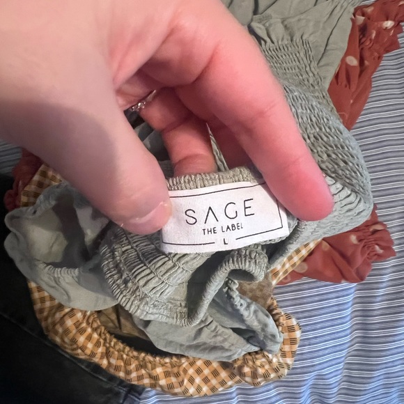 Sage the Label Smocked Green Top - Picture 3 of 3